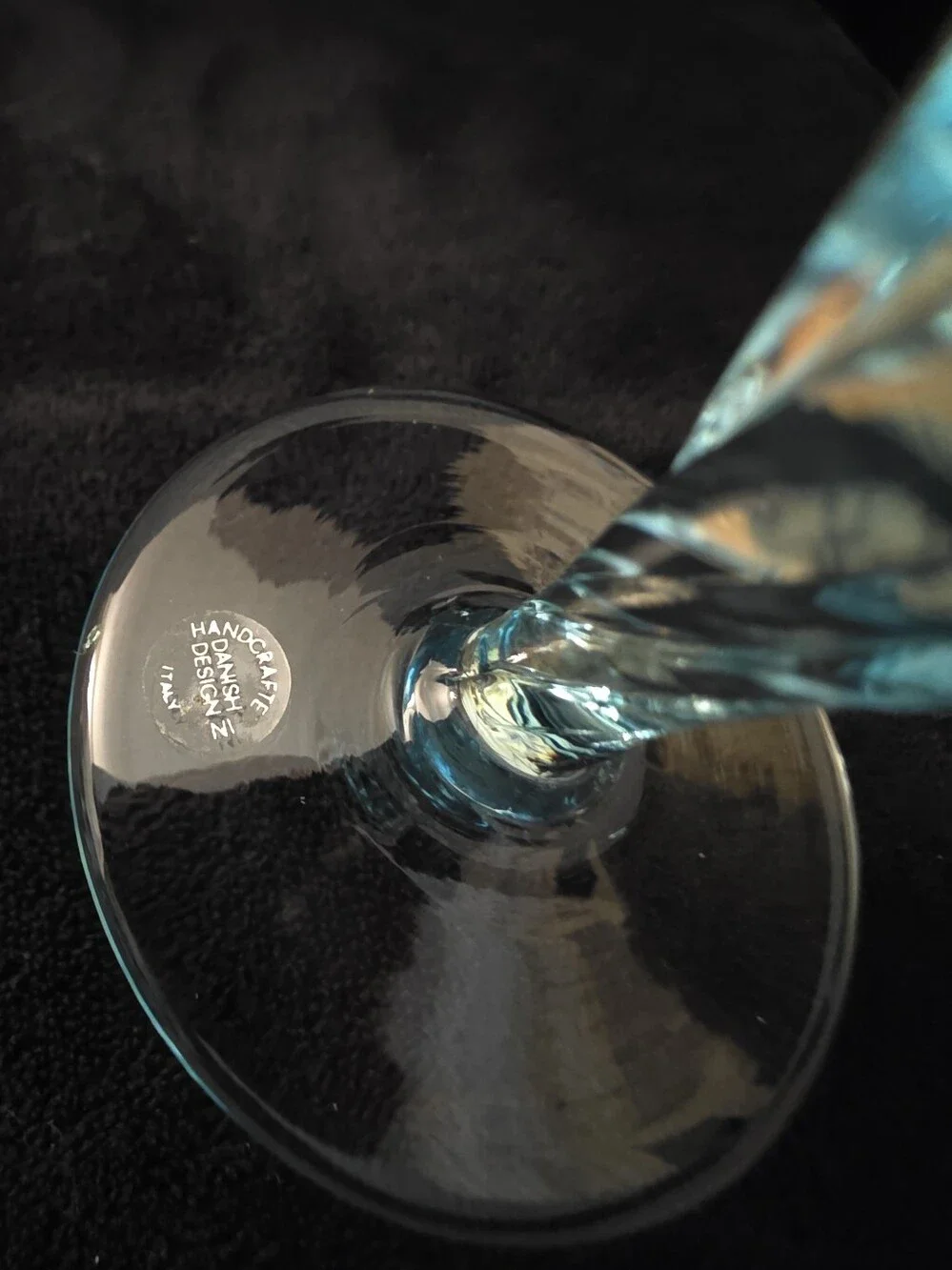 Vintage Italian Art Glass Bud Vase Aqua Blue Danish Design Twisted Stem 9.75